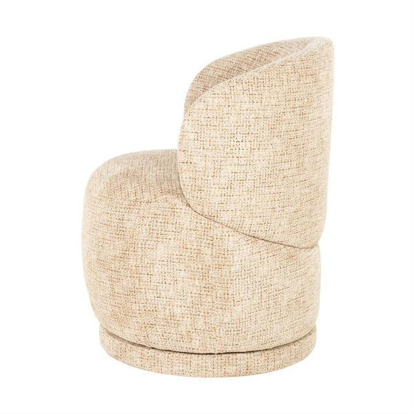 Luxe eetkamerstoel Sulo Eleonora draaibaar - Stof Kiva taupe kleur