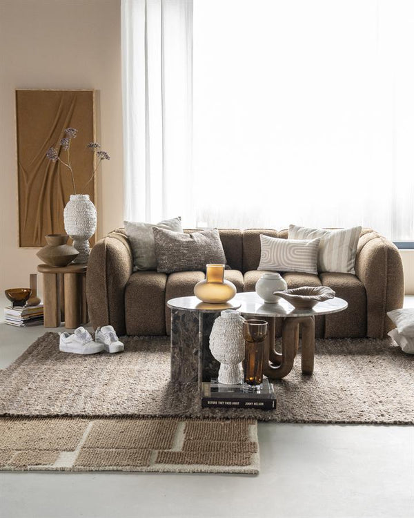 Sofa 3 zits bank Cubetto By-Boo - Nox stof bruine kleur