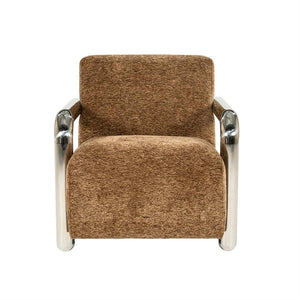 Fauteuil Chromette By-Boo - Bruine stof
