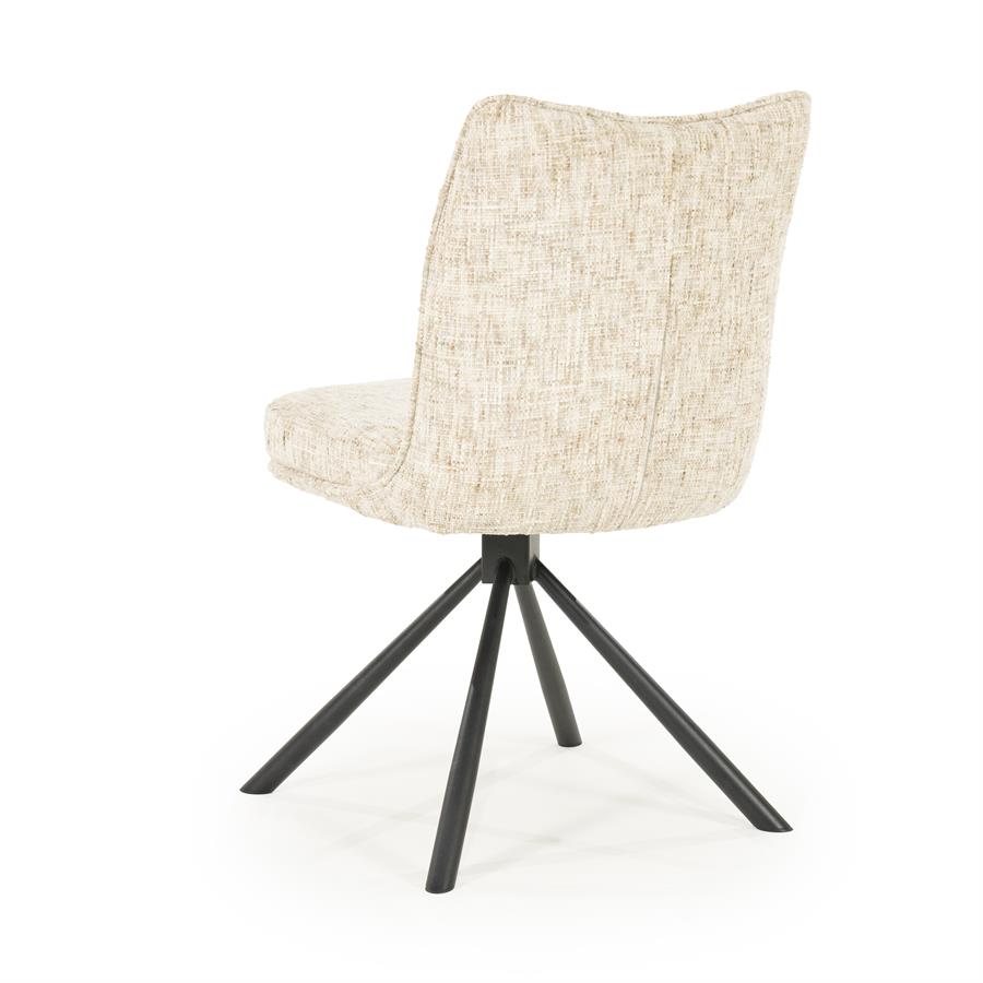 Eetkamerstoel Ferre By-Boo zonder armleuning - Stof gleam beige