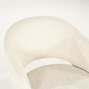 Eetkamerstoel Story By-Boo met armleuning - Stof tofa beige lichte poten