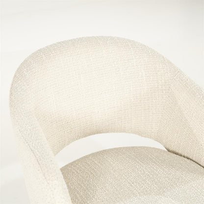Eetkamerstoel Story By-Boo met armleuning - Stof tofa beige lichte poten