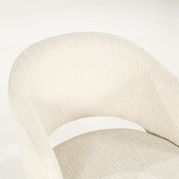 Eetkamerstoel Story By-Boo met armleuning - Stof tofa beige lichte poten