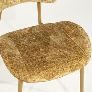 Eetkamerstoel Dare By-Boo zonder armleuning - Stof drift mosterd + mosterd kleur poten