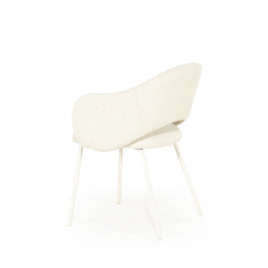 Eetkamerstoel Story By-Boo met armleuning - Stof tofa beige lichte poten