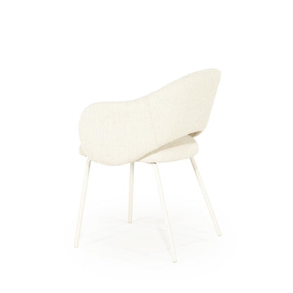 Eetkamerstoel Story By-Boo met armleuning - Stof tofa beige lichte poten