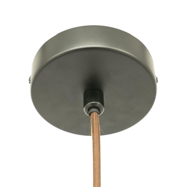 Hang lamp Cocoon 1 By-Boo (IJzer, leer & linnen)