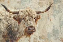 Glasschilderij Artistieke hooglander 120x80cm