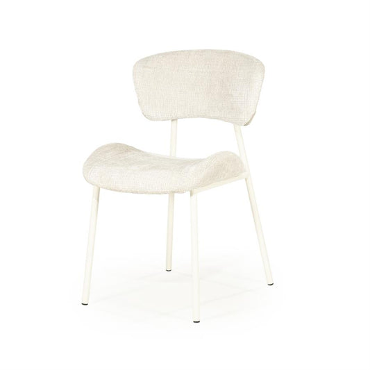 Eetkamerstoel Dare By-Boo zonder armleuning - Stof drift beige+ beige poten