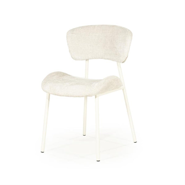 Eetkamerstoel Dare By-Boo zonder armleuning - Stof drift beige+ beige poten