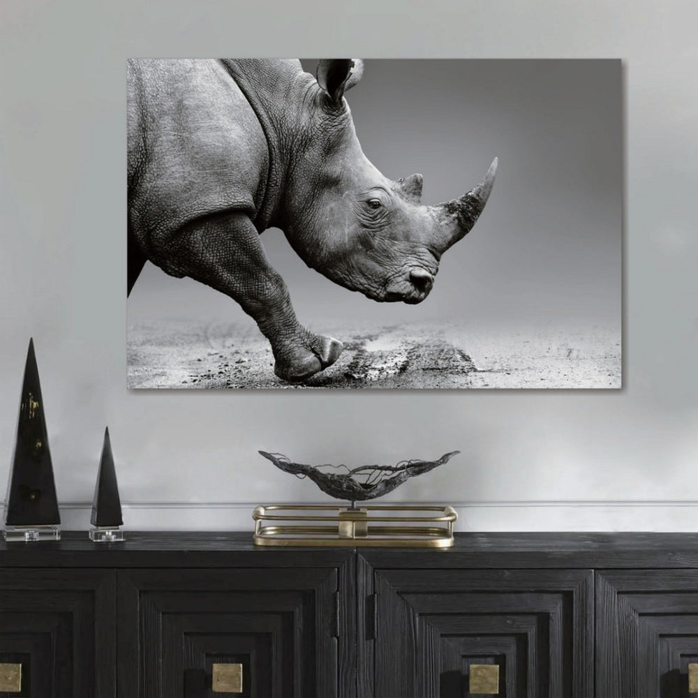 Glasschilderij  Neushoorn 120x80 cm