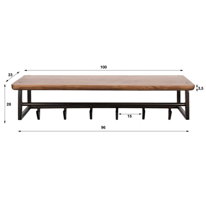 Kapstok Edge Curve 6 haken / Massief acacia bruin van Idéco Design, foto 5
