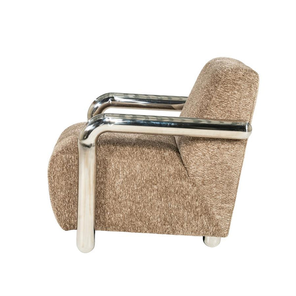 Fauteuil Chromette By-Boo - Taupe stof