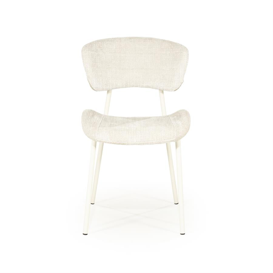 Eetkamerstoel Dare By-Boo zonder armleuning - Stof drift beige+ beige poten