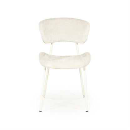 Eetkamerstoel Dare By-Boo zonder armleuning - Stof drift beige+ beige poten