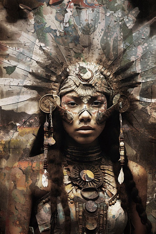 Glasschilderij  Indiaan geverfd 80x120 cm