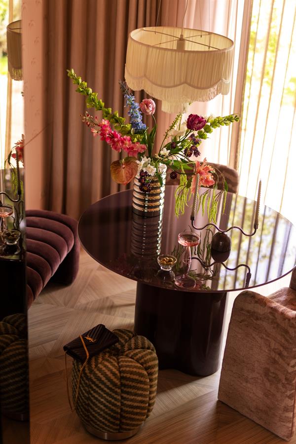 The Home Style Club x By-Boo Eettafel Dauphine Burgundy 120 cm rond