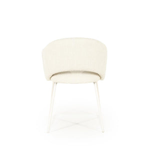 Eetkamerstoel Story By-Boo met armleuning - Stof tofa beige lichte poten