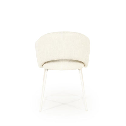 Eetkamerstoel Story By-Boo met armleuning - Stof tofa beige lichte poten