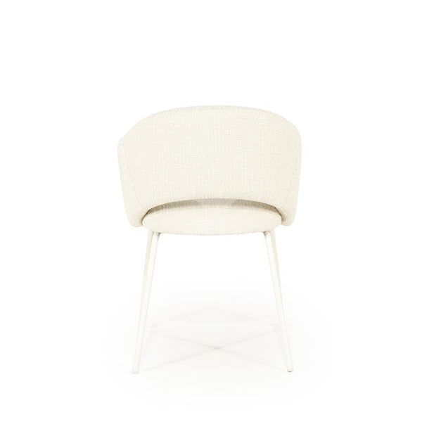 Eetkamerstoel Story By-Boo met armleuning - Stof tofa beige lichte poten