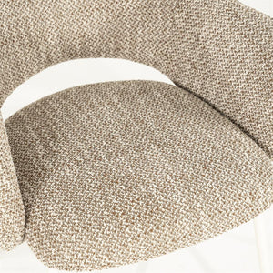 Eetkamerstoel Story By-Boo met armleuning - Stof tofa bruin lichte poten