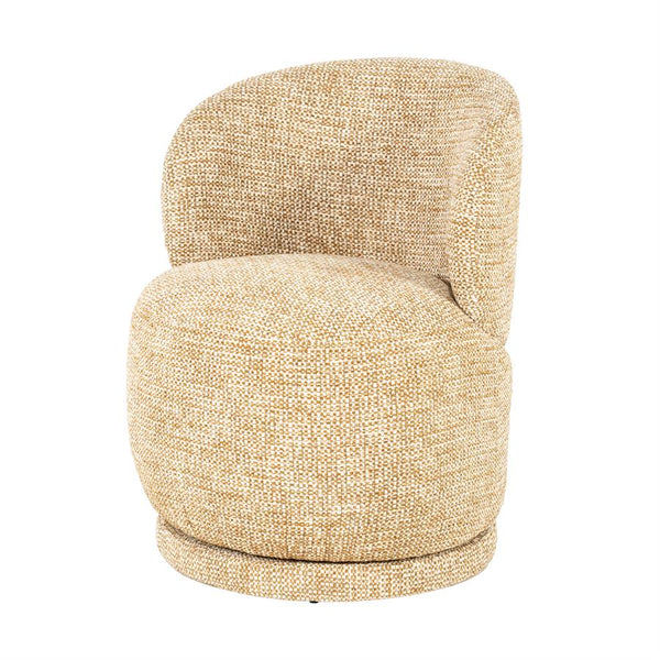 Luxe eetkamerstoel Sulo Eleonora draaibaar - Stof Kiva mosterd kleur