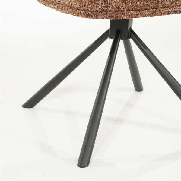 Eetkamerstoel Ferre By-Boo zonder armleuning - Stof gleam burgundy donkerrood