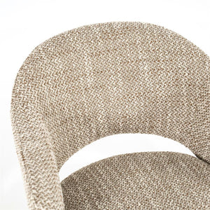 Eetkamerstoel Story By-Boo met armleuning - Stof tofa bruin lichte poten