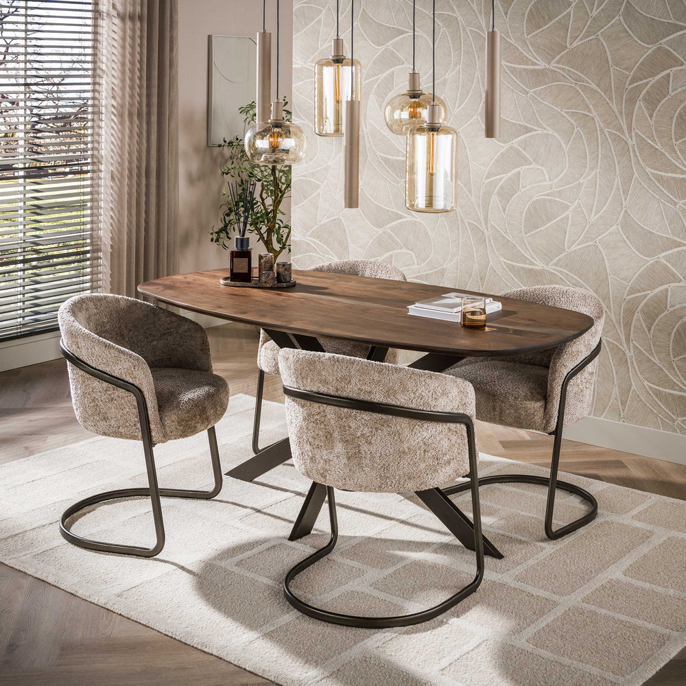 Eettafel Arhus Solid deens ovaal 180cm / Massief acacia bruin