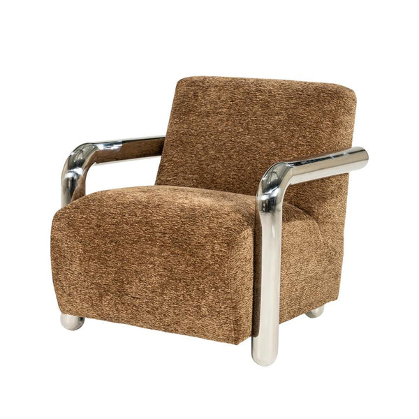 Fauteuil Chromette By-Boo - Bruine stof