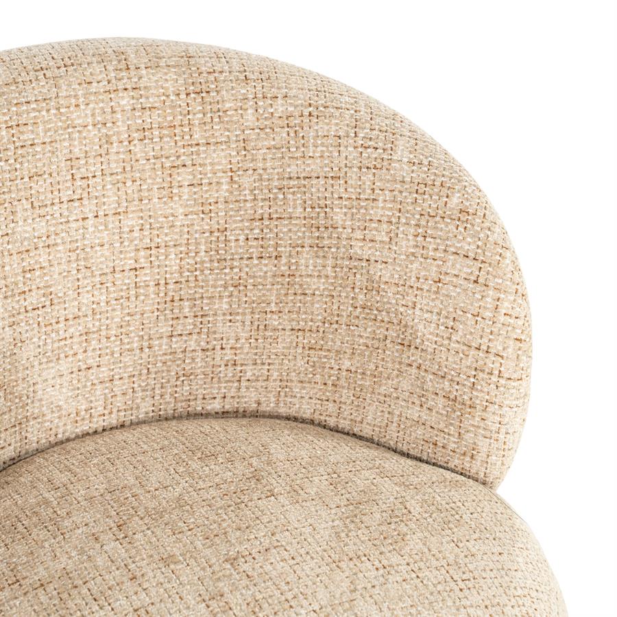Luxe eetkamerstoel Sulo Eleonora draaibaar - Stof Kiva taupe kleur