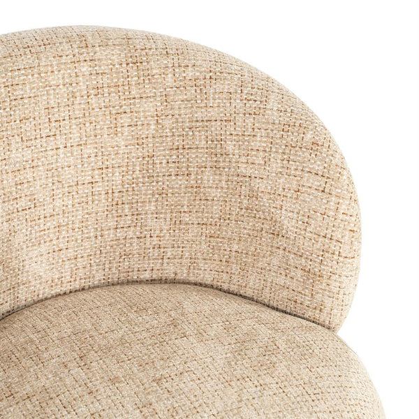 Luxe eetkamerstoel Sulo Eleonora draaibaar - Stof Kiva taupe kleur