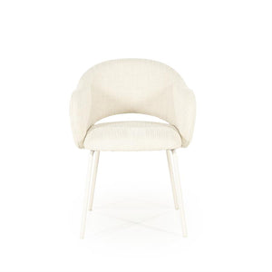 Eetkamerstoel Story By-Boo met armleuning - Stof tofa beige lichte poten