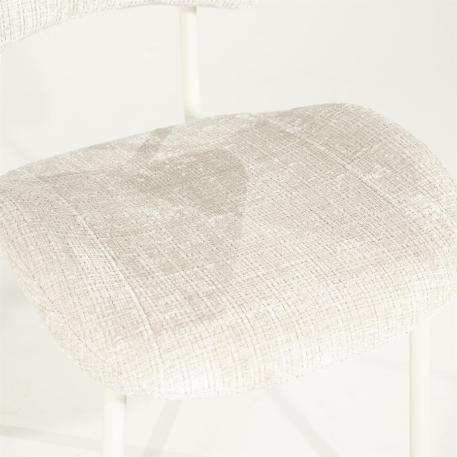 Eetkamerstoel Dare By-Boo zonder armleuning - Stof drift beige+ beige poten
