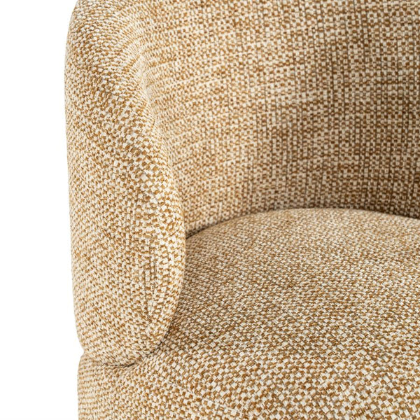 Luxe eetkamerstoel Sulo Eleonora draaibaar - Stof Kiva mosterd kleur
