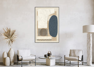 Canvas schilderij Handgeschilderd met lijst  'Abstract 2' 80x120 cm