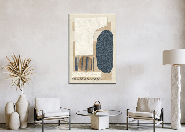 Canvas schilderij Handgeschilderd met lijst  'Abstract 2' 80x120 cm