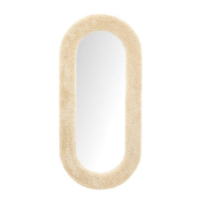 Spiegel Kiss By-Boo large - Beige knuffelstof 135x65 cm
