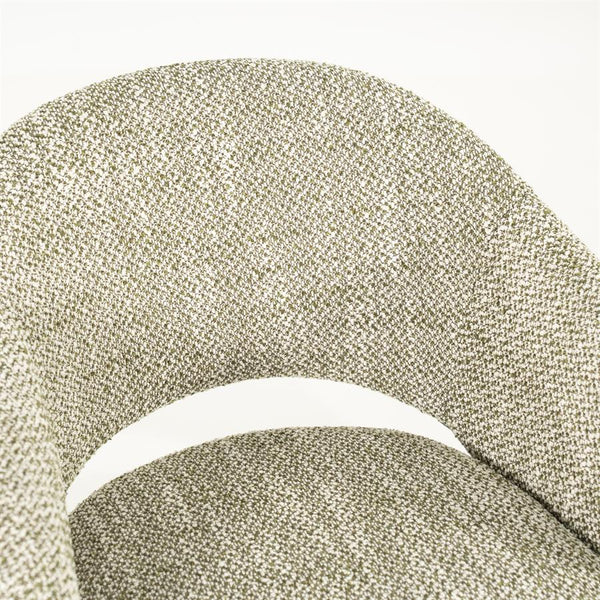 Eetkamerstoel Story By-Boo met armleuning - Stof tofa groen lichte poten