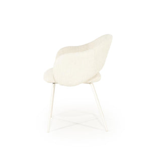 Eetkamerstoel Story By-Boo met armleuning - Stof tofa beige lichte poten