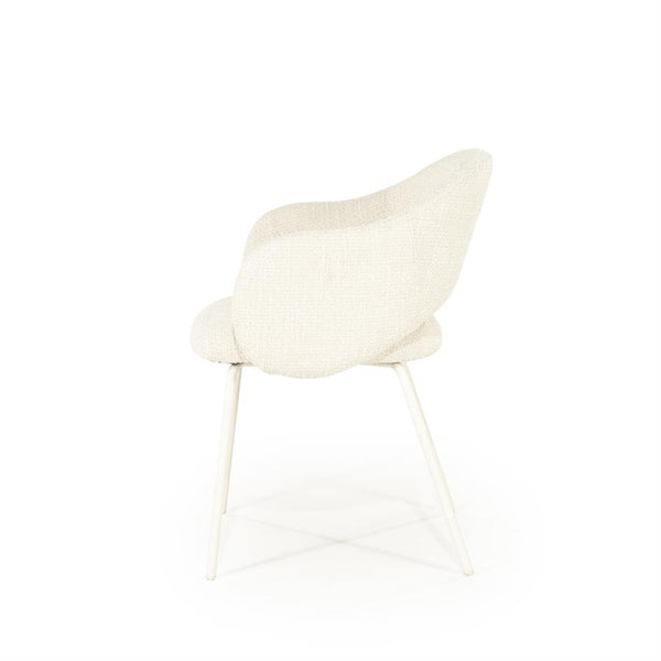 Eetkamerstoel Story By-Boo met armleuning - Stof tofa beige lichte poten