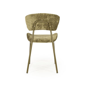 Eetkamerstoel Dare By-Boo zonder armleuning - Stof drift groen + groene poten