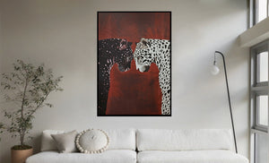 Canvas schilderij Handgeschilderd met lijst   'Panters' 80x120 cm