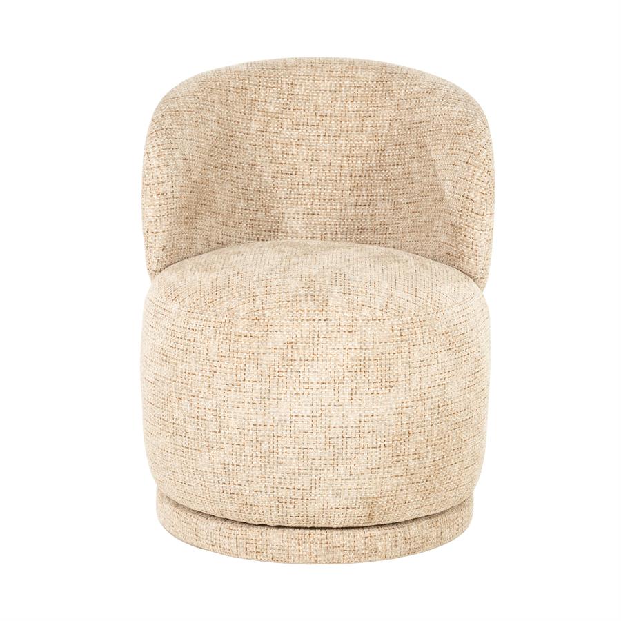 Luxe eetkamerstoel Sulo Eleonora draaibaar - Stof Kiva taupe kleur