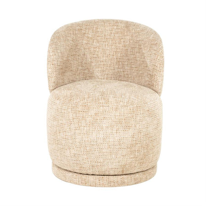Luxe eetkamerstoel Sulo Eleonora draaibaar - Stof Kiva taupe kleur