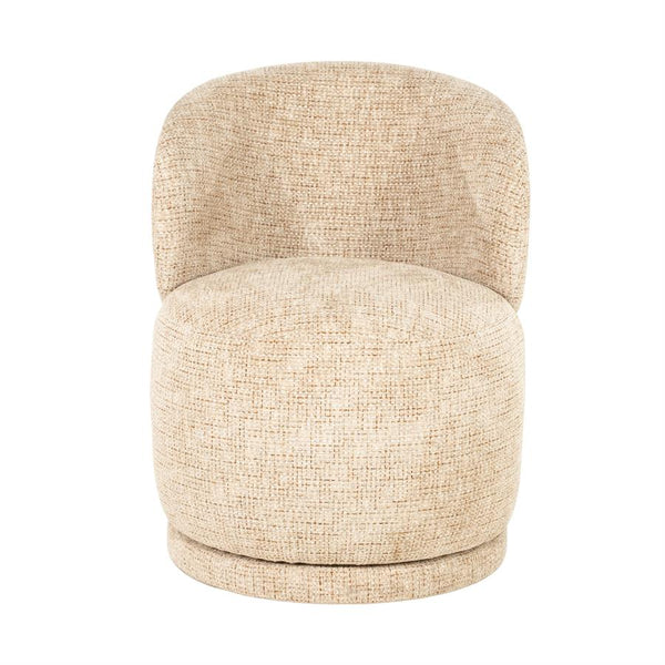Luxe eetkamerstoel Sulo Eleonora draaibaar - Stof Kiva taupe kleur