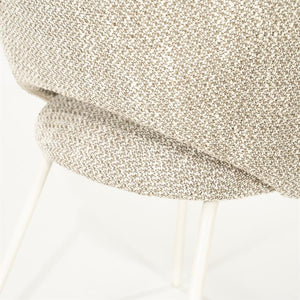 Eetkamerstoel Story By-Boo met armleuning - Stof tofa taupe lichte poten