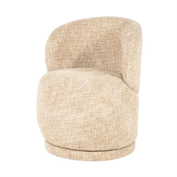 Luxe eetkamerstoel Sulo Eleonora draaibaar - Stof Kiva taupe kleur
