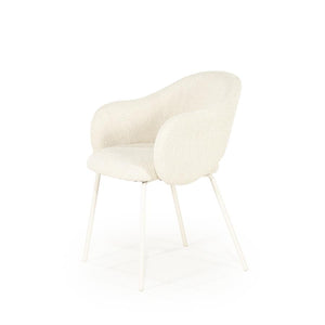 Eetkamerstoel Story By-Boo met armleuning - Stof tofa beige lichte poten