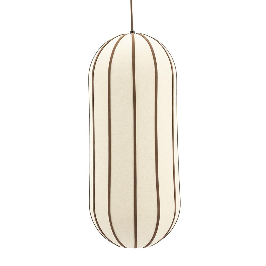 Hang lamp Cocoon 1 By-Boo (IJzer, leer & linnen)